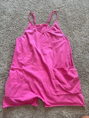 Amazon Hot Pink Sleeveless Kids One-Piece Romper